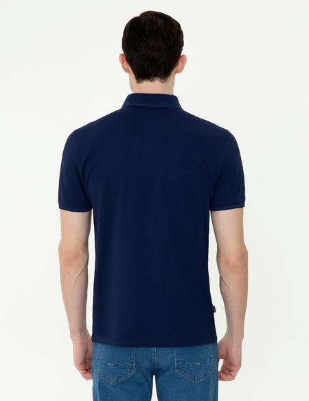 Lacivert Slim Fit Polo Yaka Basic Tişört - 50252448038