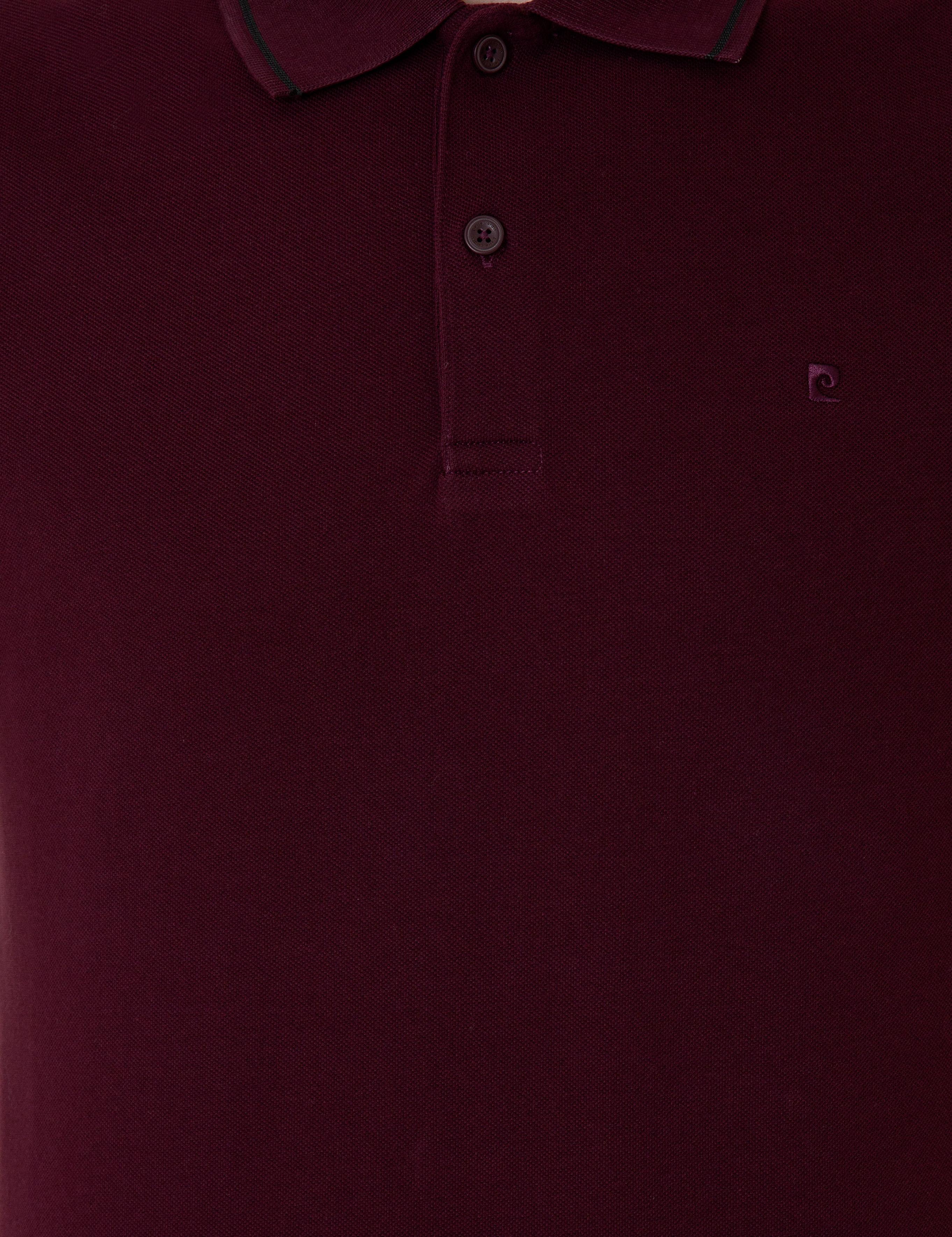 Bordo Slim Fit Polo Yaka Basic Tişört