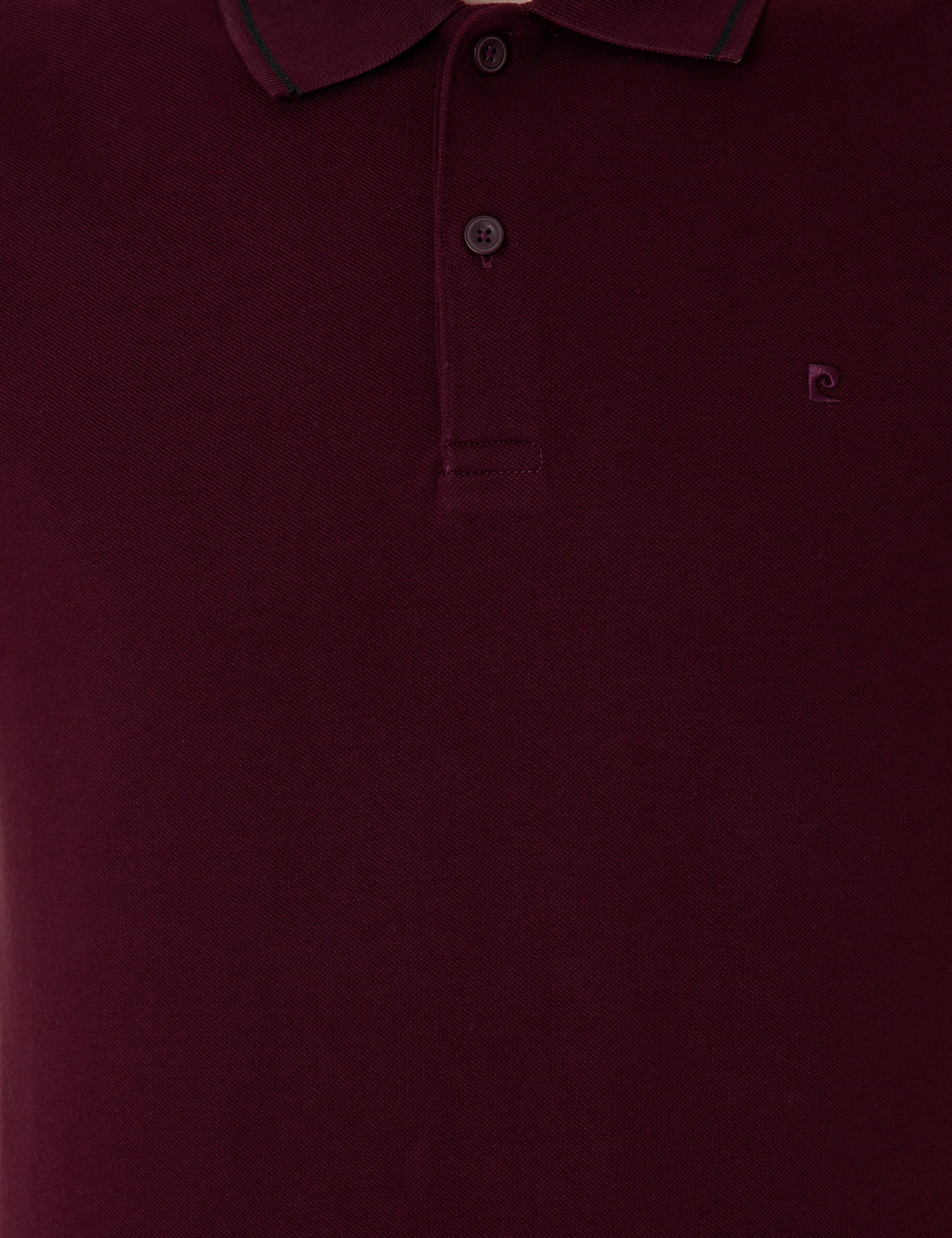 Bordo Slim Fit Polo Yaka Basic Tişört - Image 5