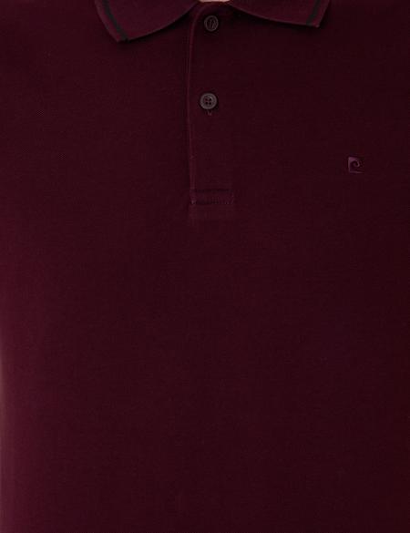 Bordo Slim Fit Polo Yaka Basic Tişört - 50252448028