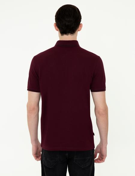Bordo Slim Fit Polo Yaka Basic Tişört - 50252448028