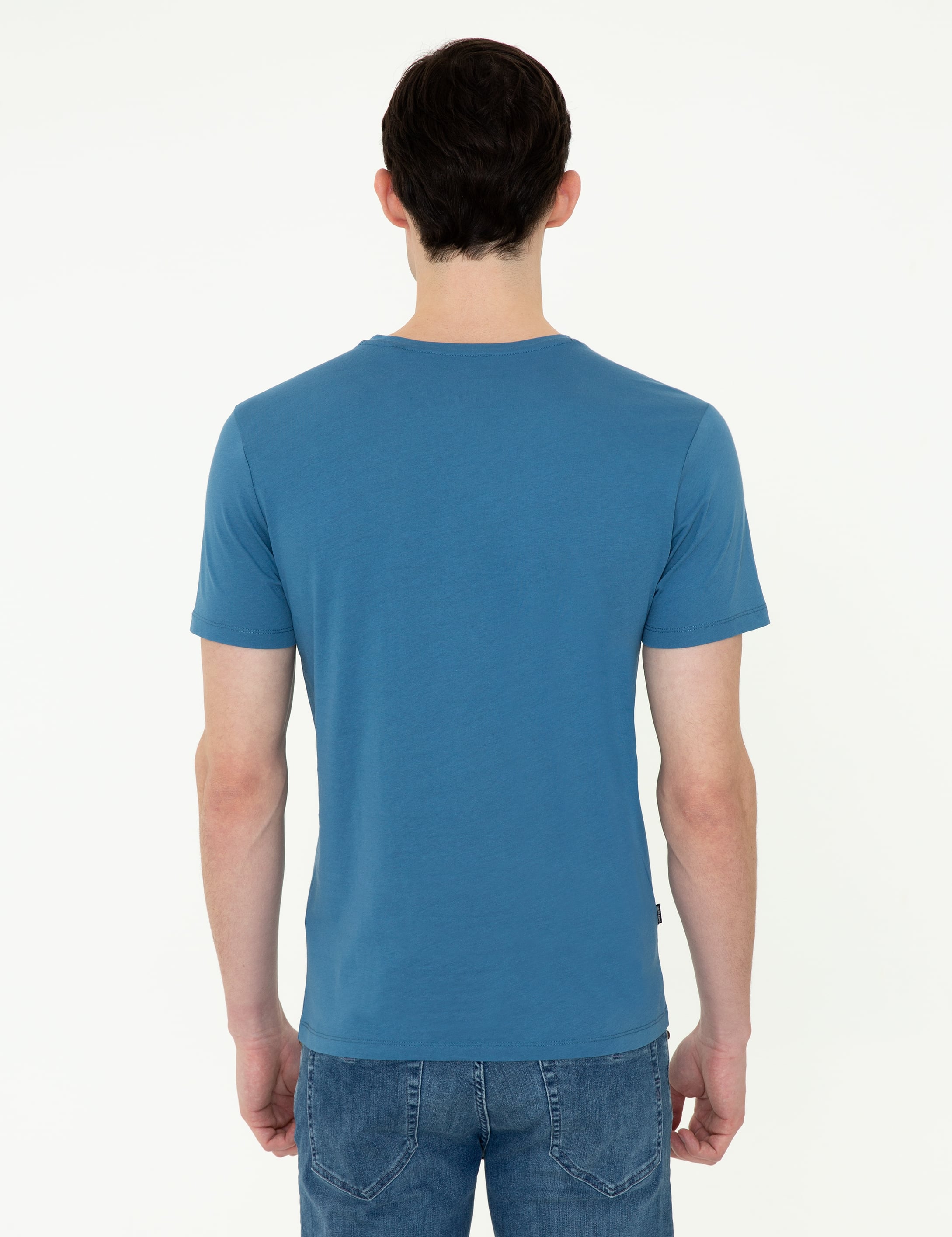 İndigo Slim Fit V Yaka Basic Tişört