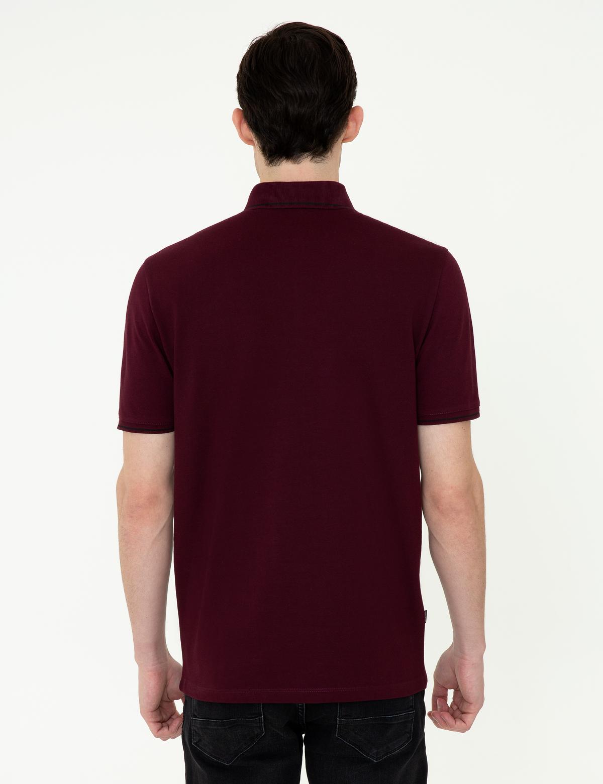 Bordo Regular Fit Polo Yaka Basic Tişört - 50252470023