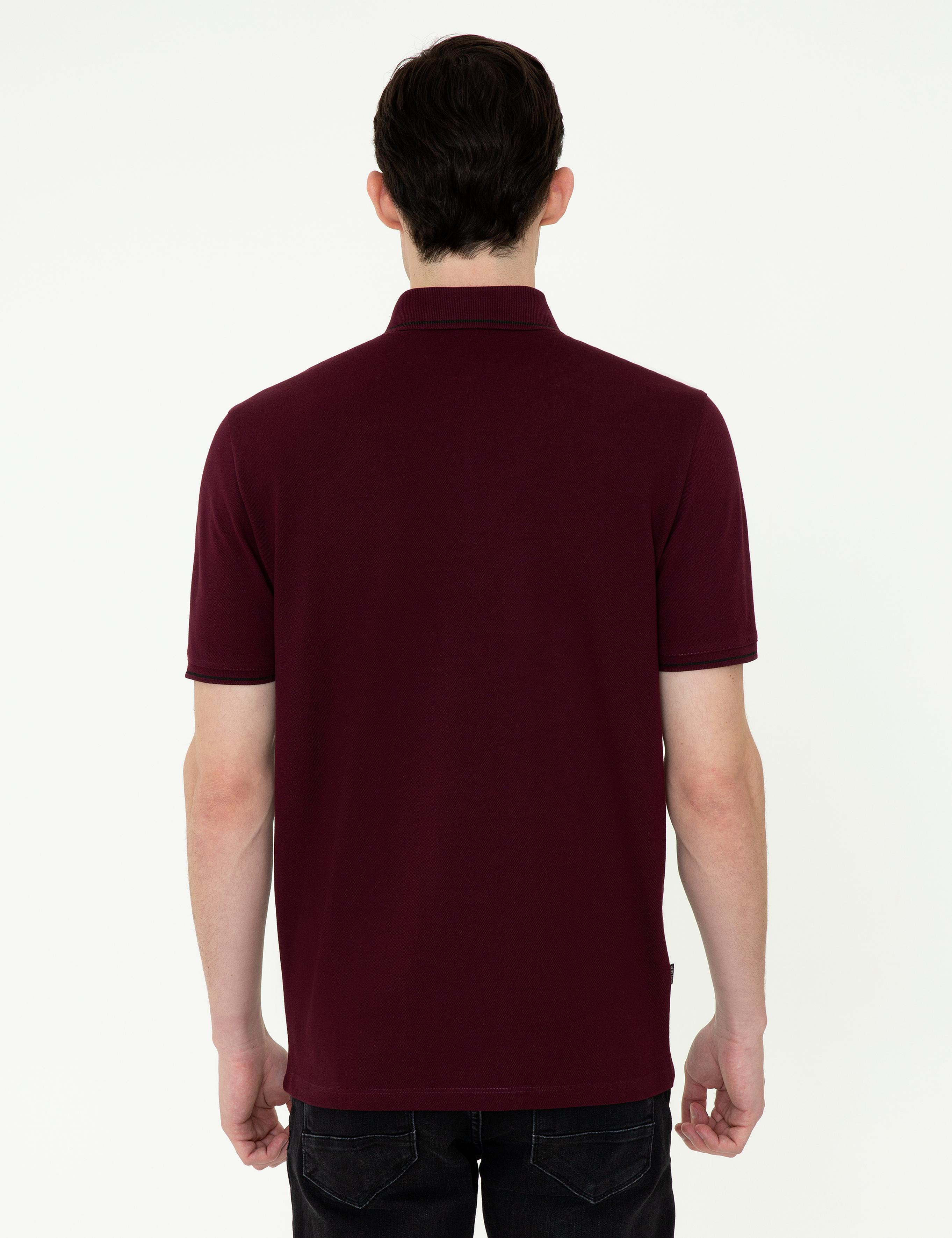 Bordo Regular Fit Polo Yaka Basic Tişört