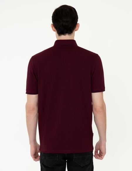 Bordo Regular Fit Polo Yaka Basic Tişört - 50252470023