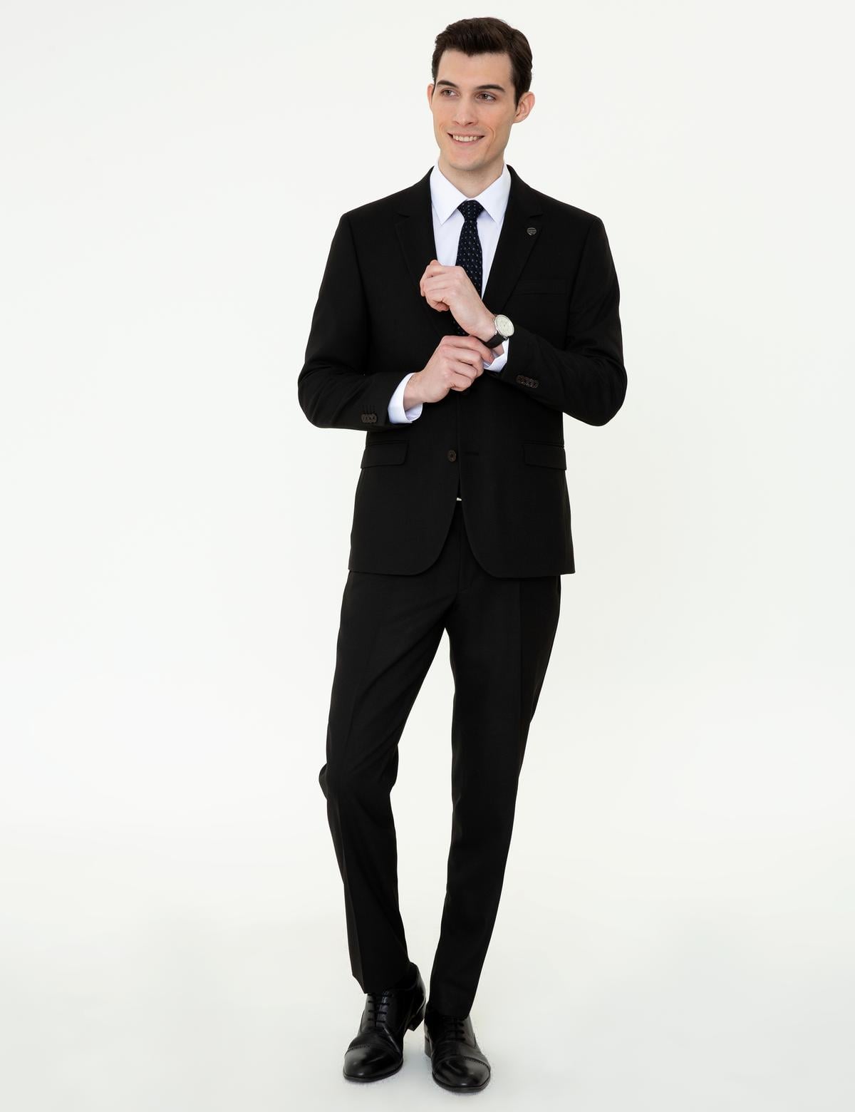 Siyah Slim Fit Takım Elbise