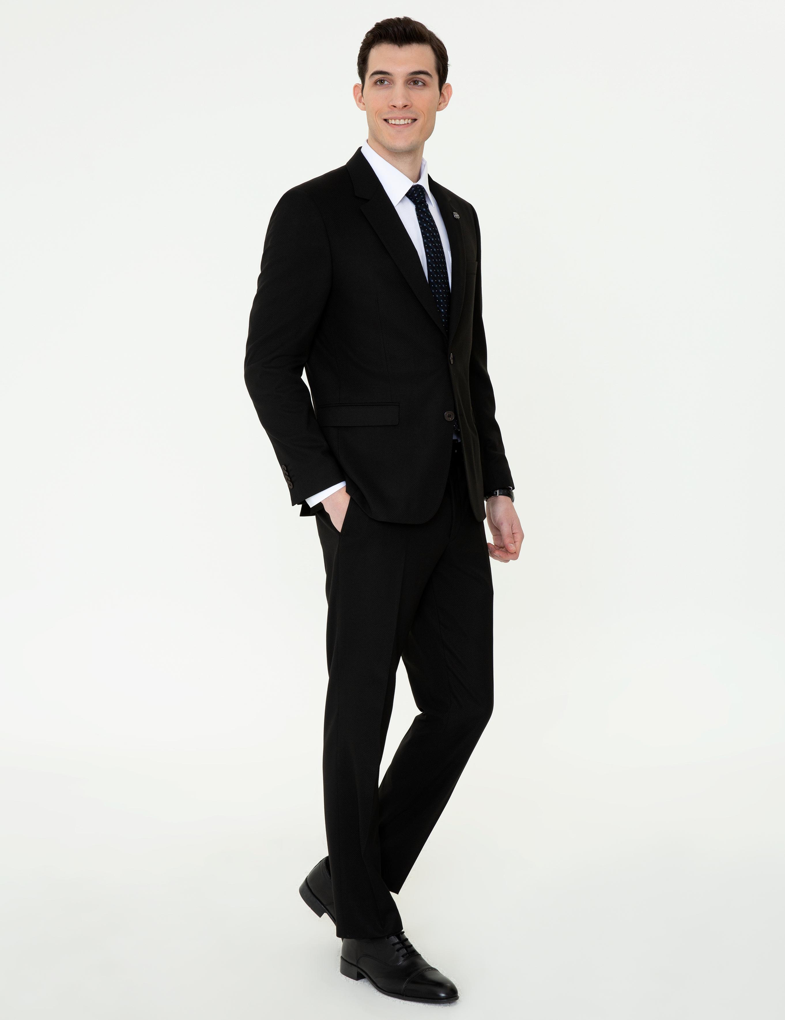 Siyah Slim Fit Takım Elbise