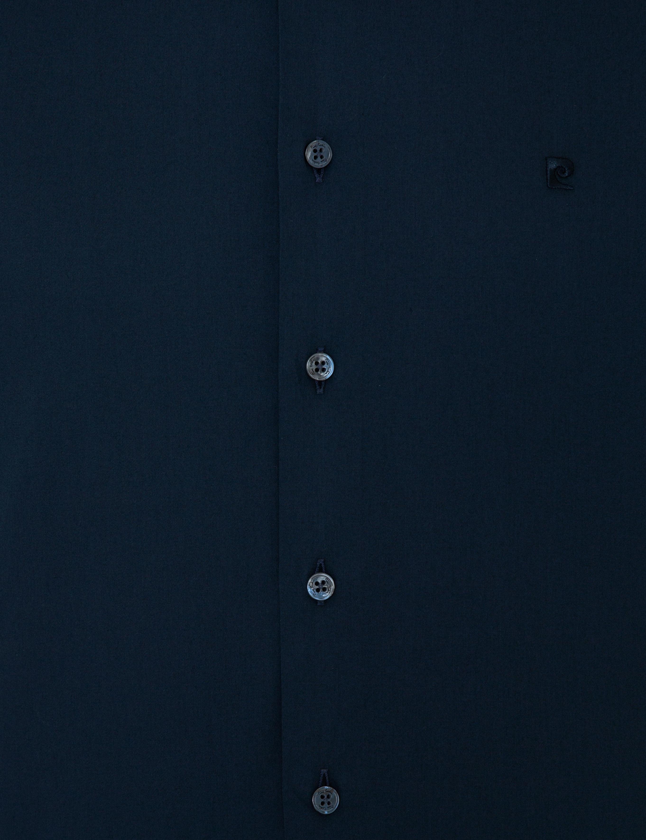 Lacivert Slim Fit Uzun Kollu Klasik Gömlek