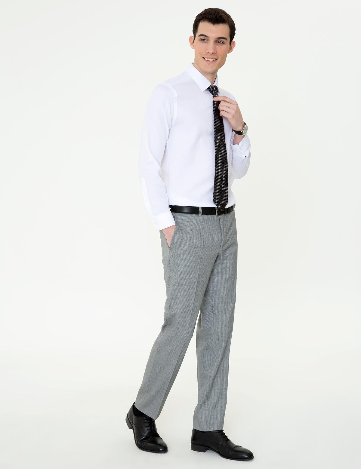 Gri Slim Fit Kumaş Pantolon - 50253570042
