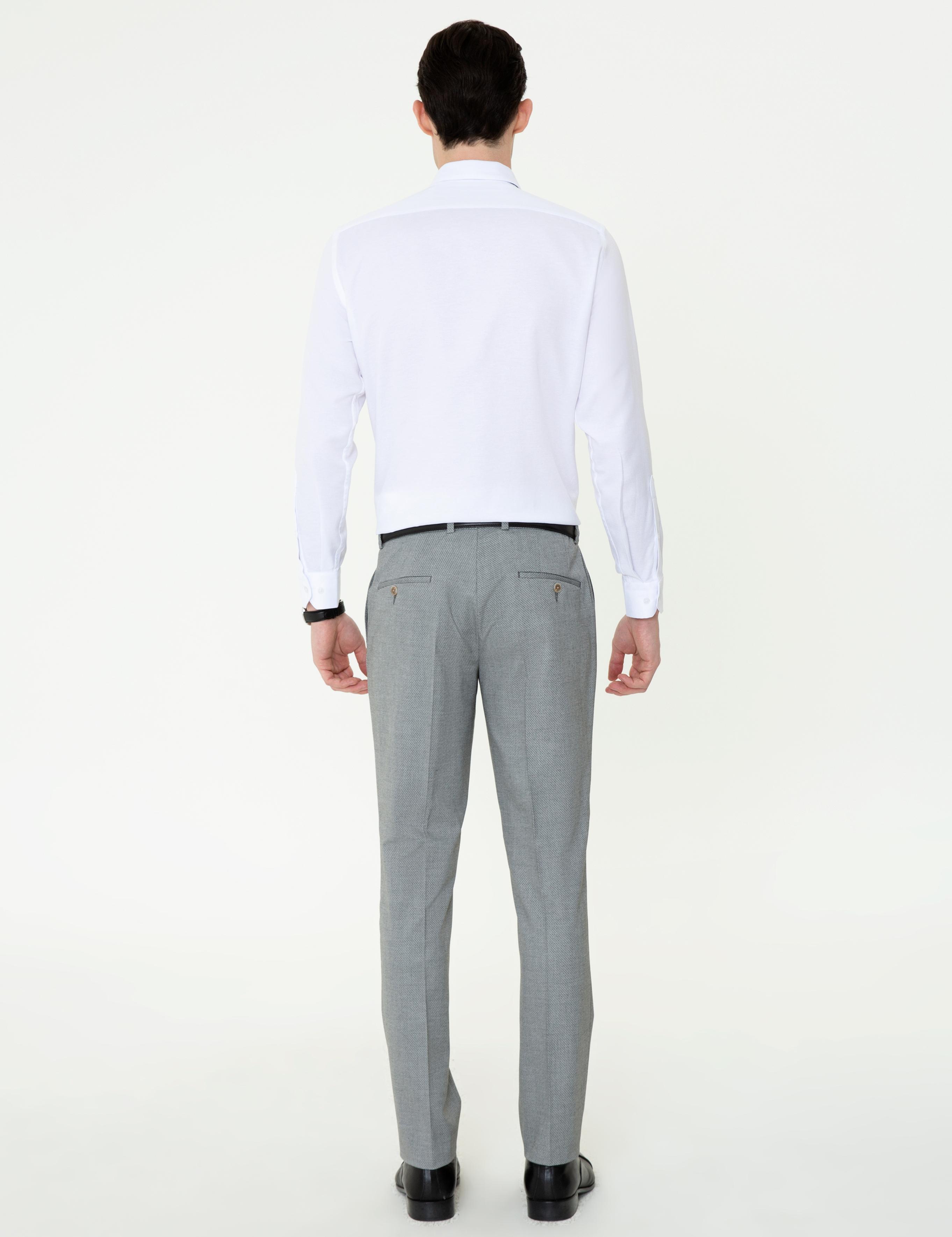 Gri Slim Fit Kumaş Pantolon