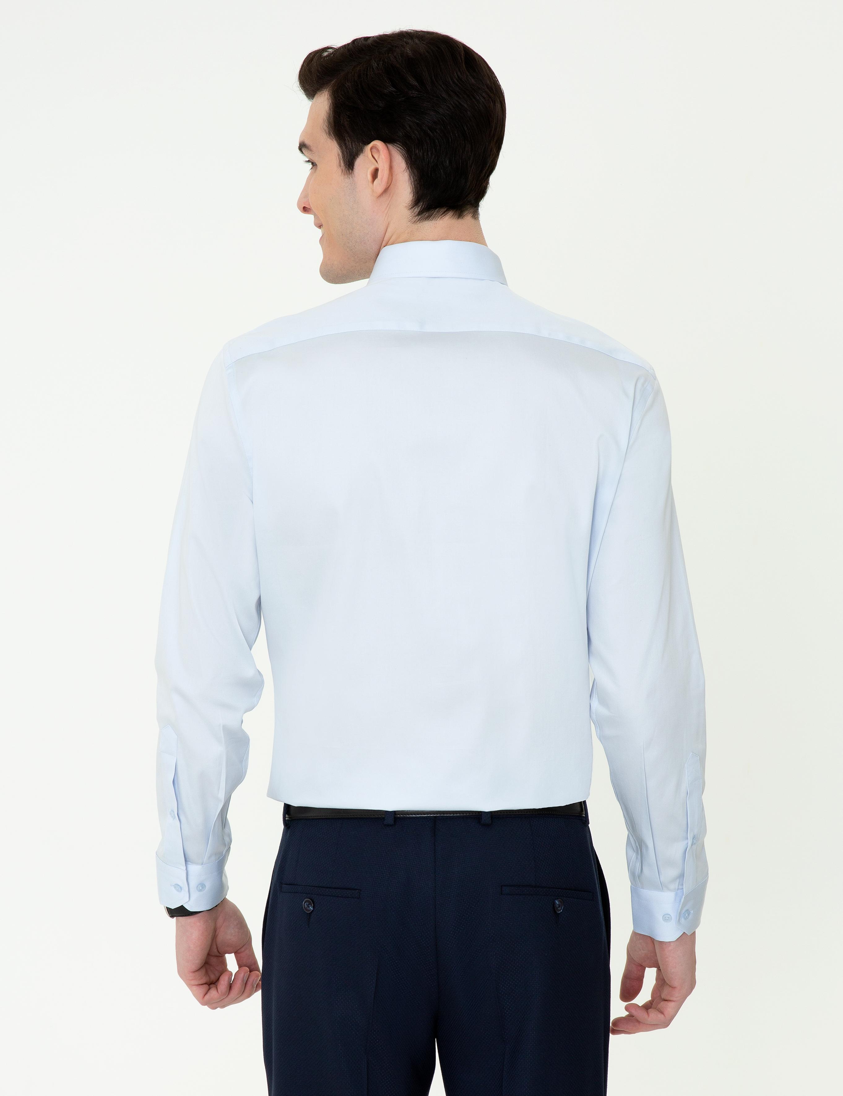 Açık Mavi Regular Fit Uzun Kollu Basic Gömlek