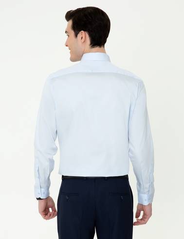Açık Mavi Regular Fit Uzun Kollu Basic Gömlek