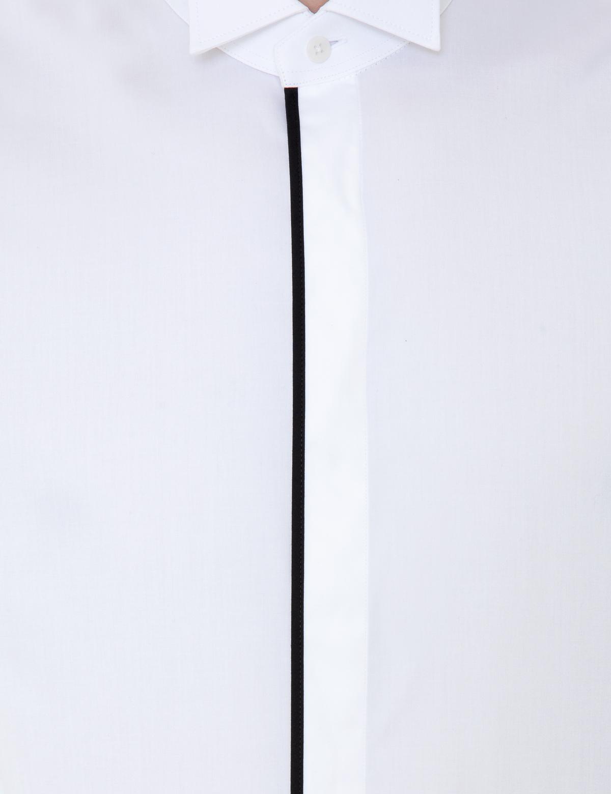 Beyaz Slim Fit Smokin Gömlek - 50246034005