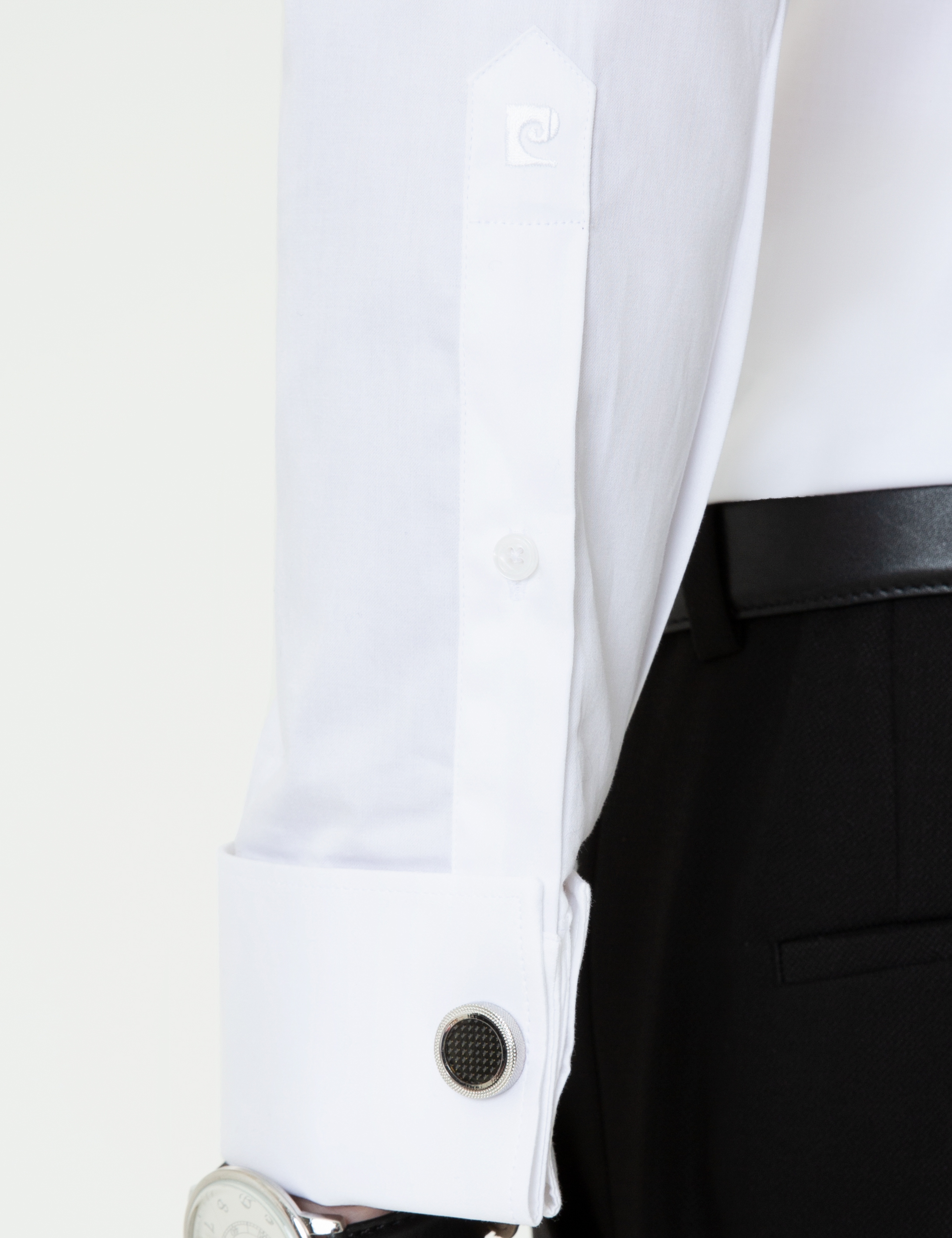 Beyaz Slim Fit Smokin Gömlek - Image 6