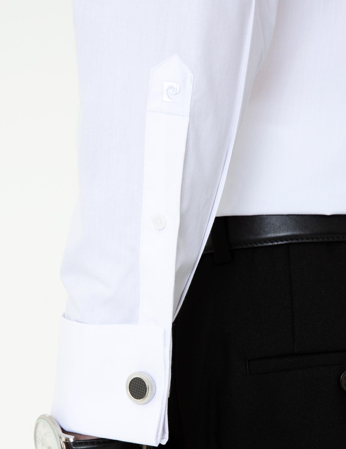 Beyaz Slim Fit Smokin Gömlek - 50246043005