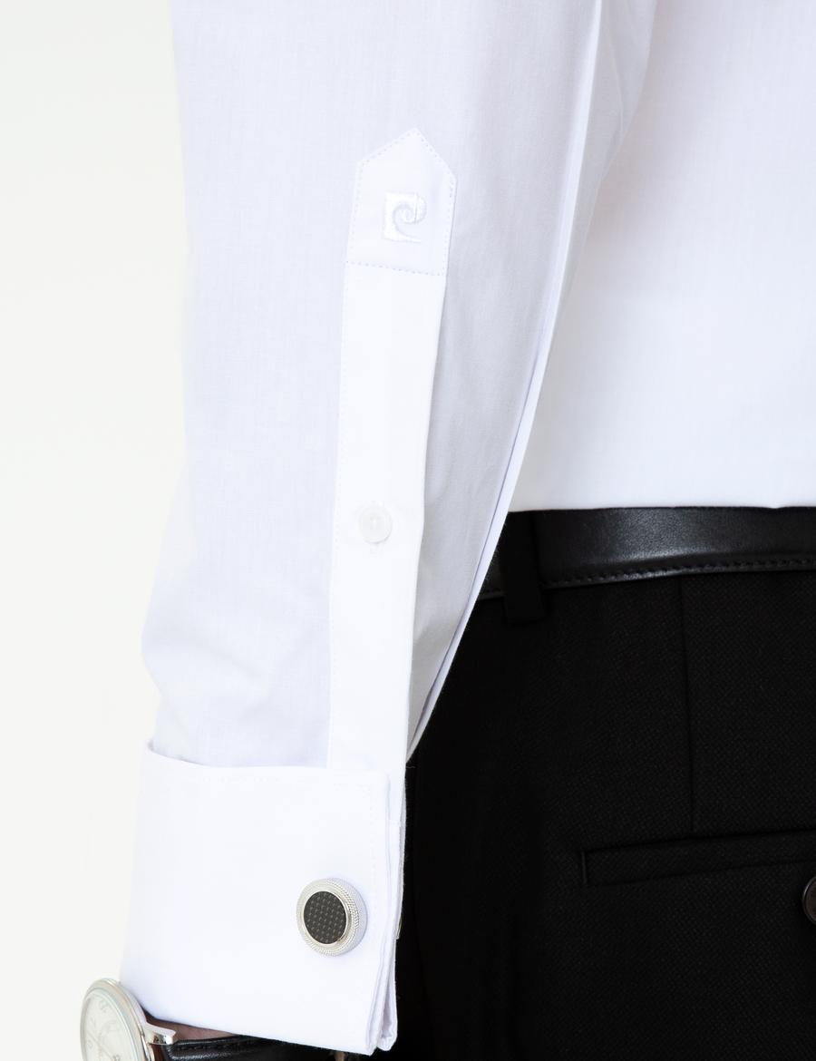 Beyaz Slim Fit Smokin Gömlek