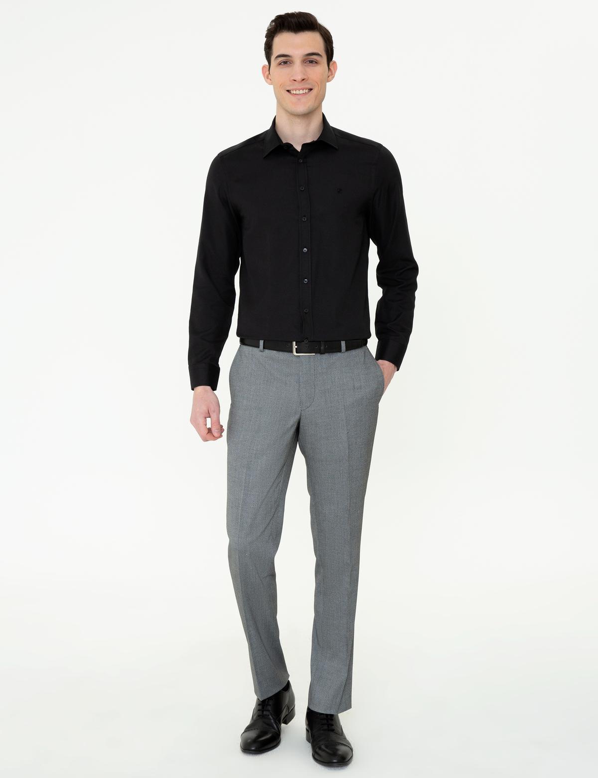 Siyah Slim Fit Oxford Gömlek - 50247117054