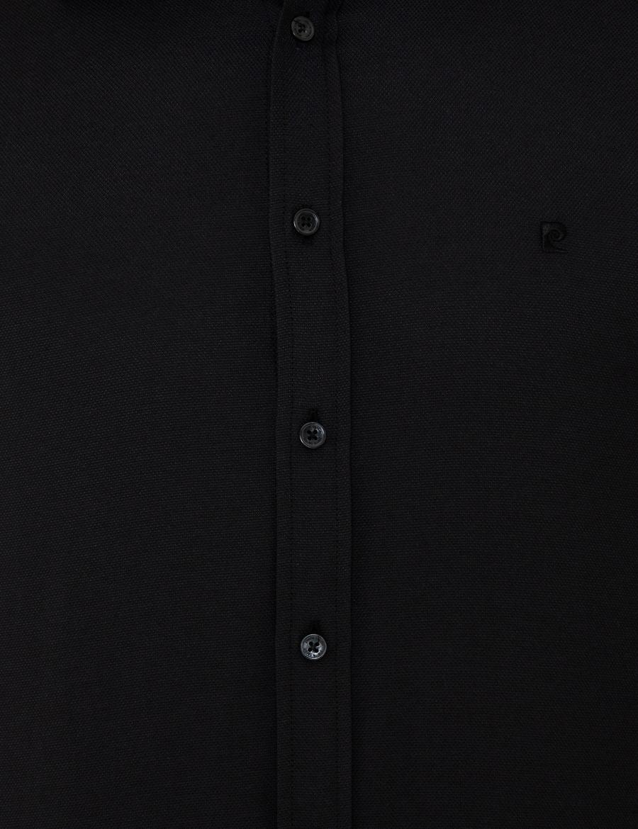 Siyah Slim Fit Oxford Gömlek