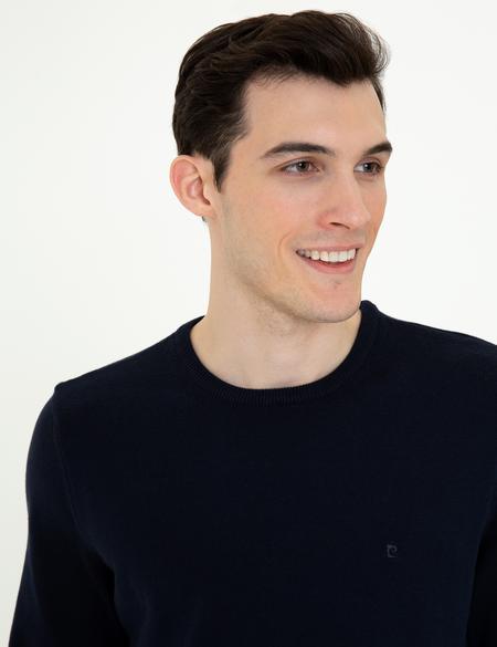 Lacivert Slim Fit Bisiklet Yaka Basic Triko Kazak - 50237801025