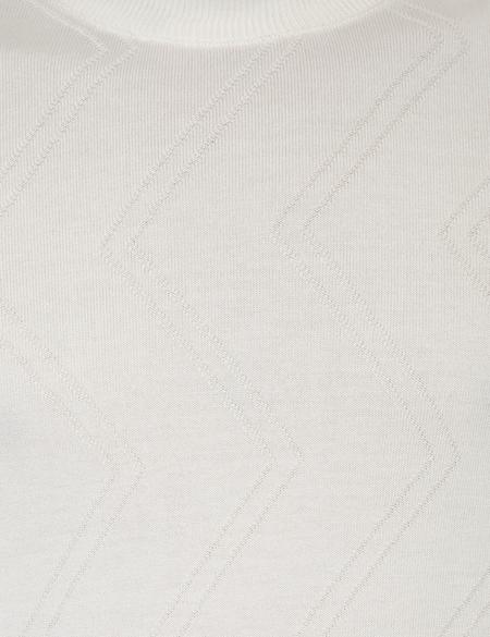 Ekru Slim Fit Bato Yaka Triko Kazak - 50241453036