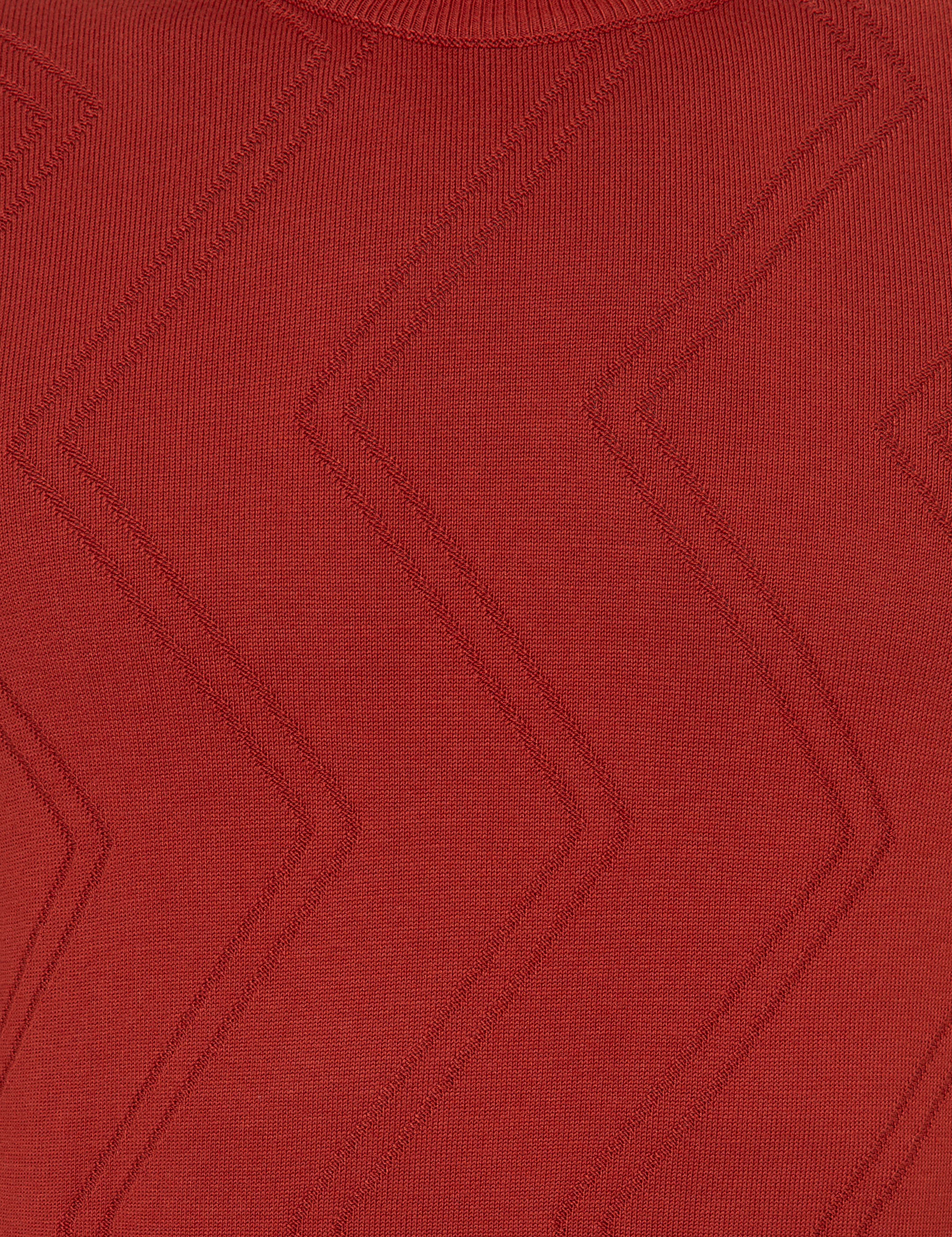 Kiremit Slim Fit Çeyrek Yaka Triko Kazak - Image 6