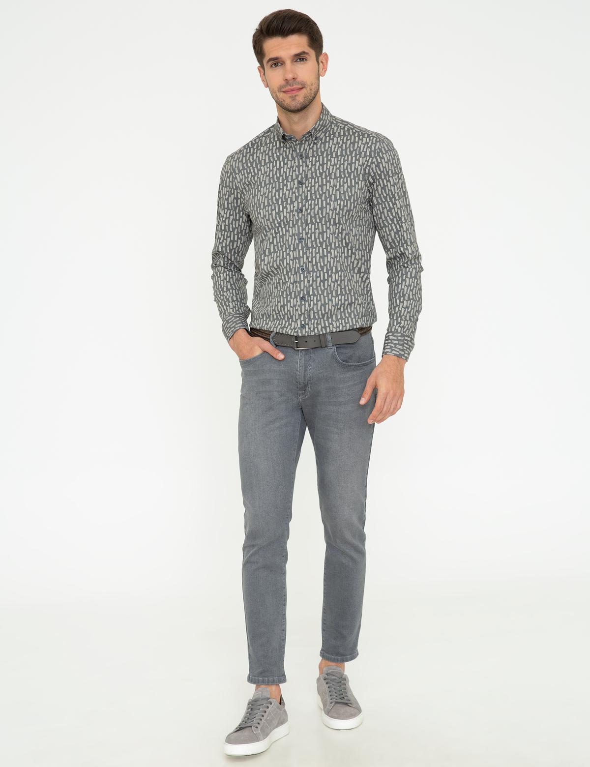 Antrasit Slim Fit Uzun Kollu Gömlek - 50251045008