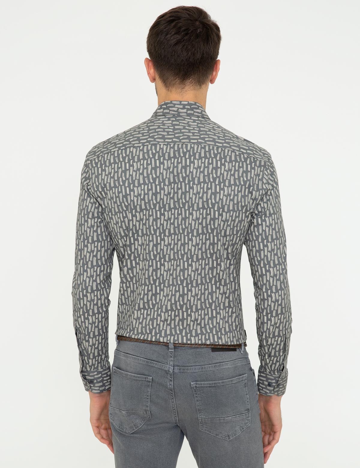 Antrasit Slim Fit Uzun Kollu Gömlek - 50251045008