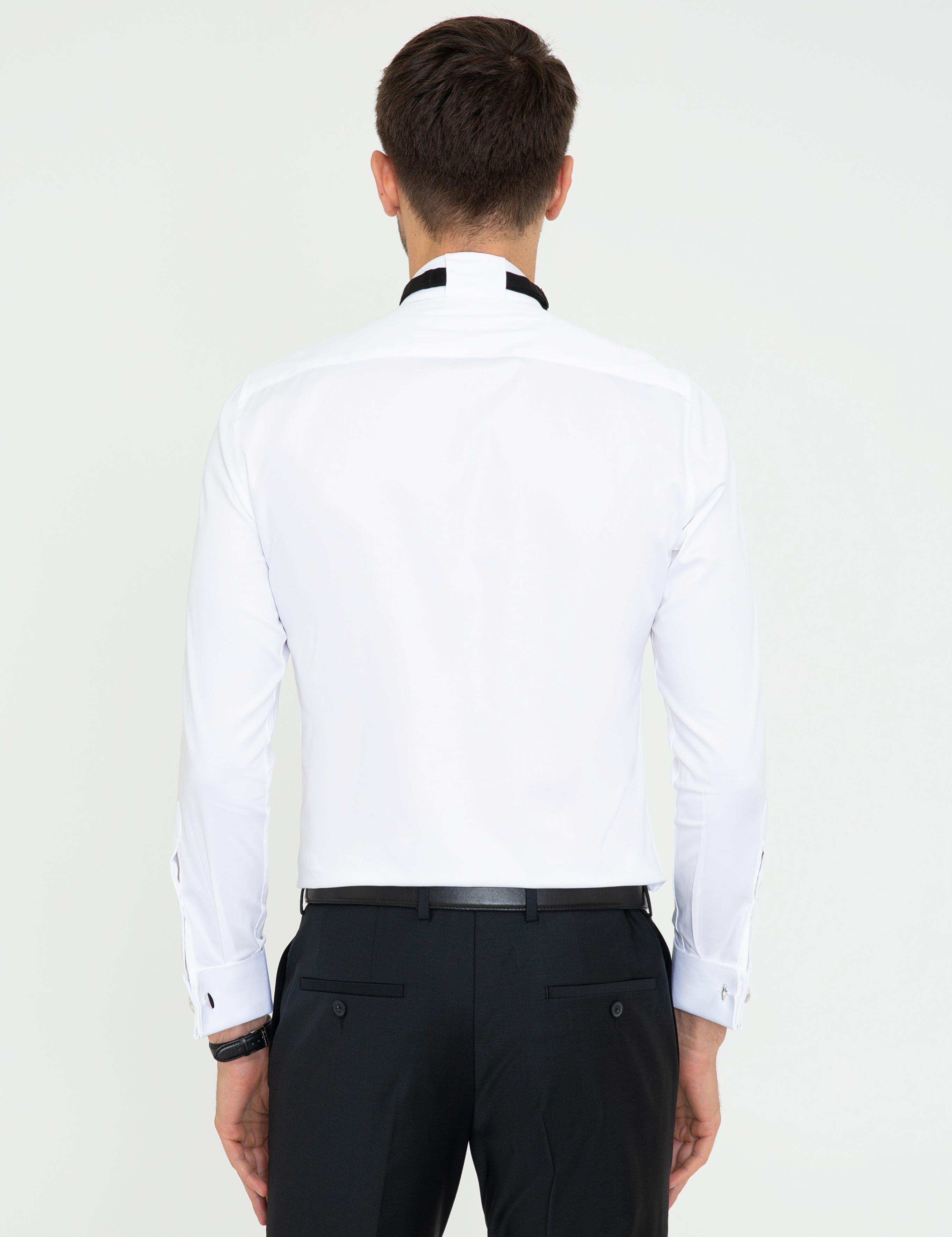 Beyaz Ex. Slim Fit Smokin Gömlek