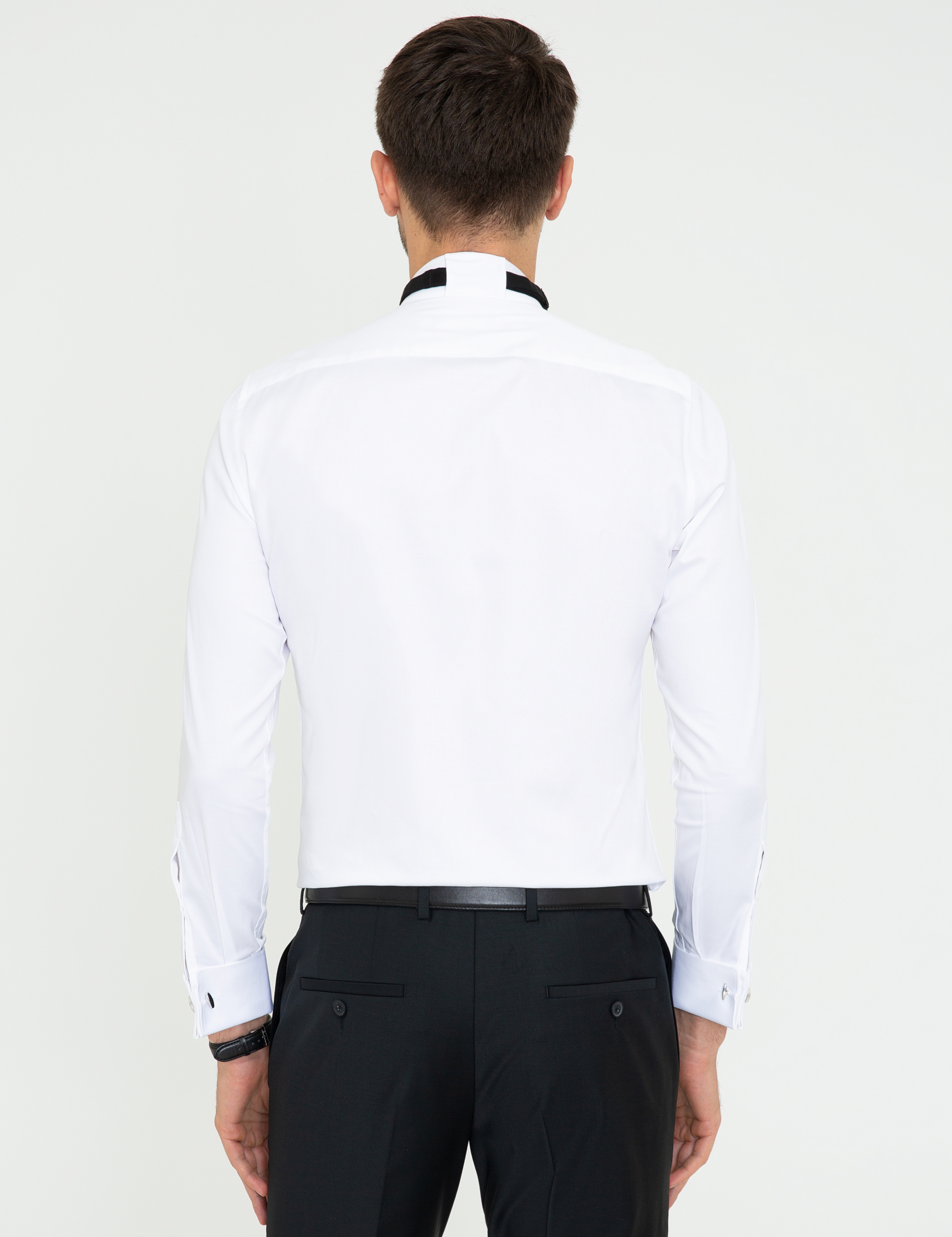 Beyaz Ekstra Slim Fit Smokin Gömlek
