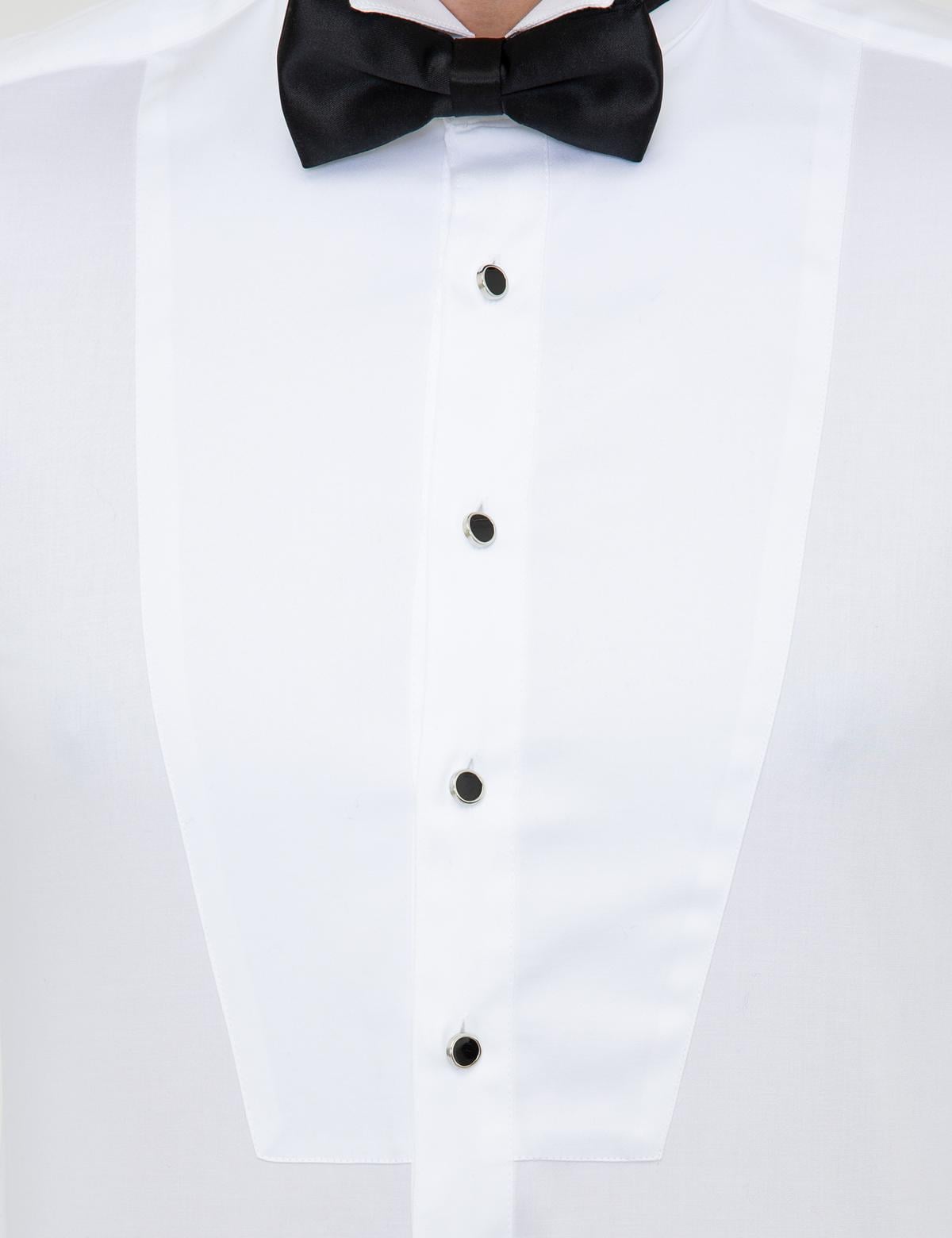 Beyaz Ex. Slim Fit Smokin Gömlek - 50251769008