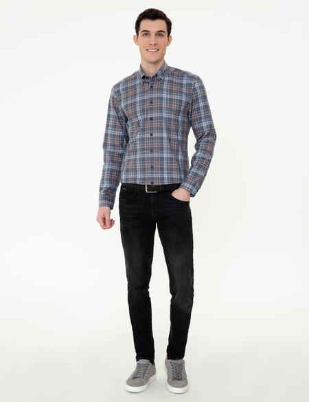 Gri Slim Fit Uzun Kollu Gömlek - 50255976001