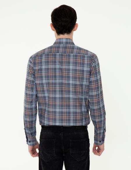 Gri Slim Fit Uzun Kollu Gömlek - 50255976001