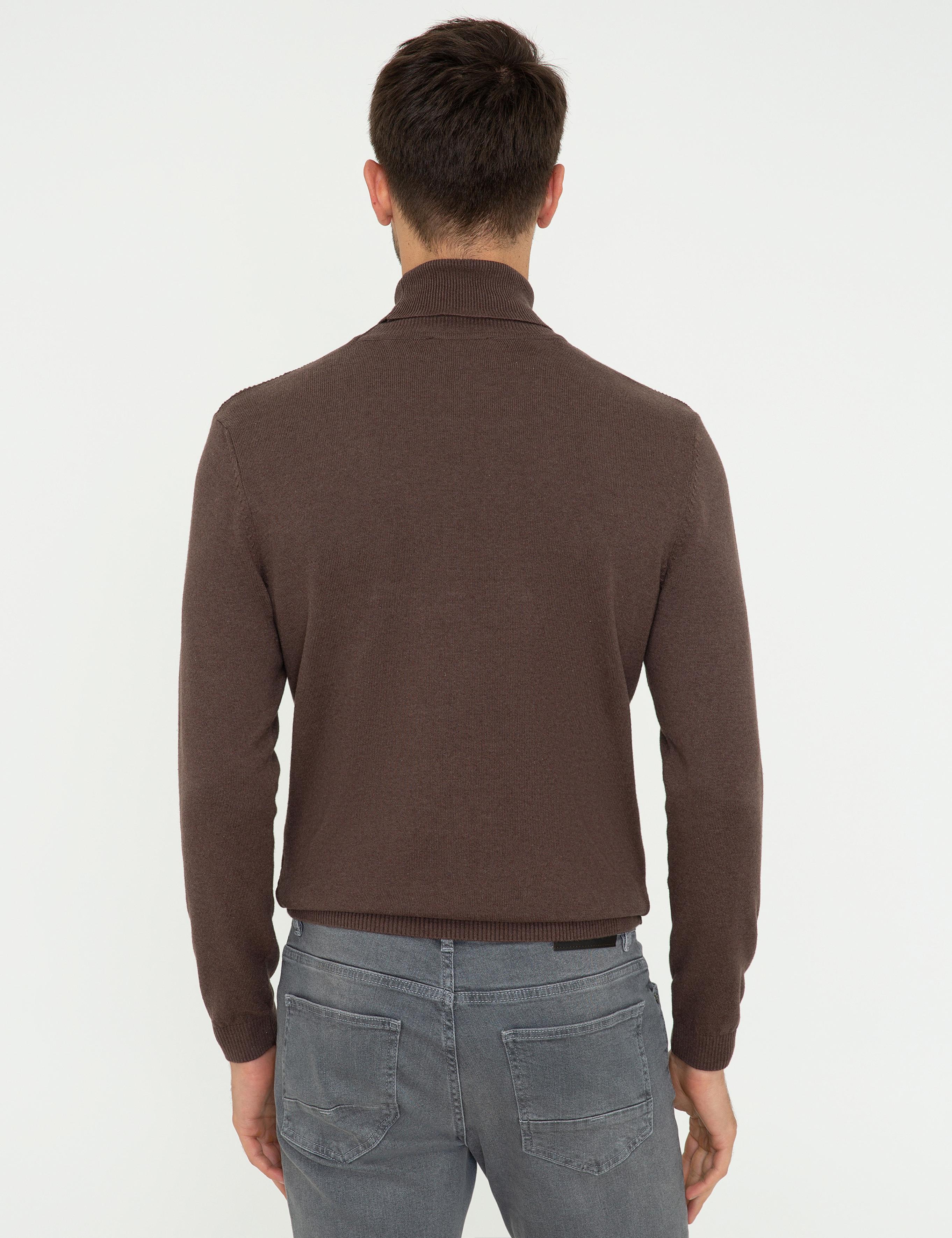 Açık Kahverengi Slim Fit Kazak