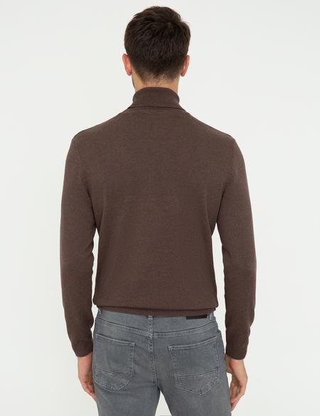 Açık Kahverengi Slim Fit Kazak - 50248528006