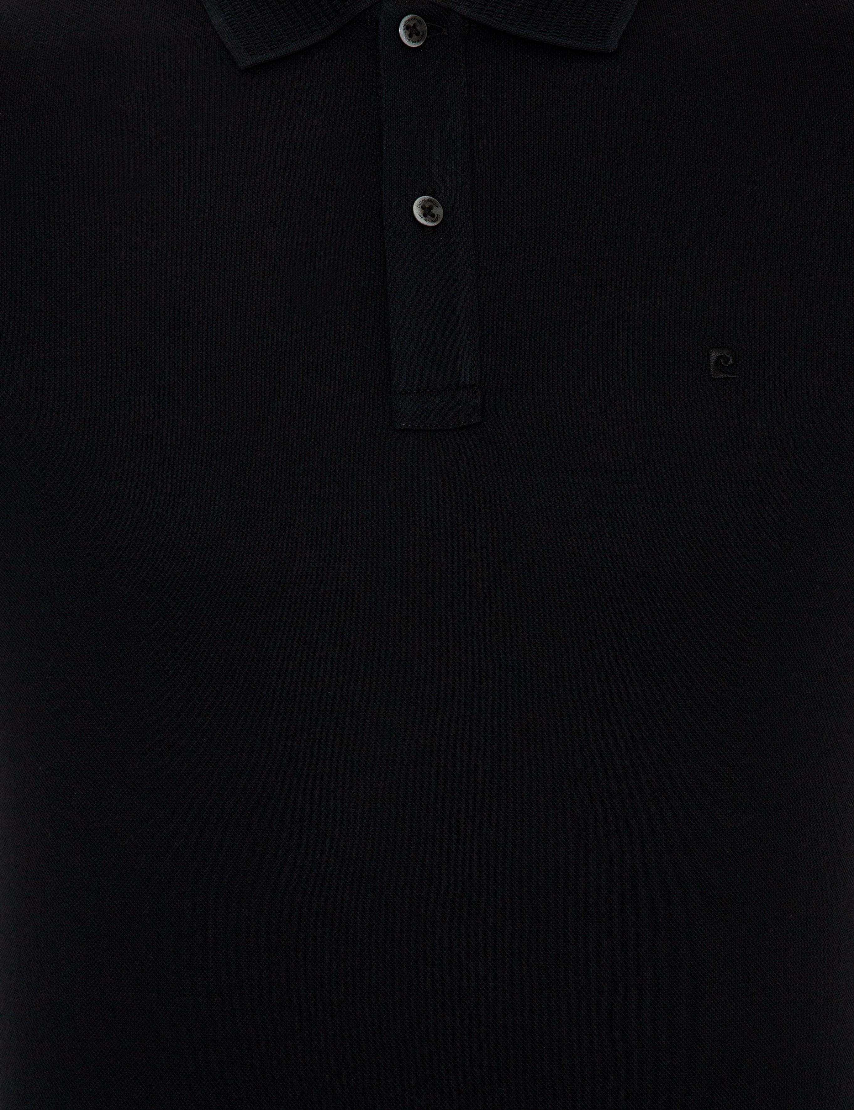 Siyah Slim Fit Polo Yaka Merserize Tişört
