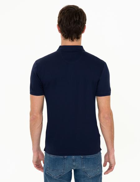 Lacivert Slim Fit Polo Yaka Merserize Tişört - 50249879103