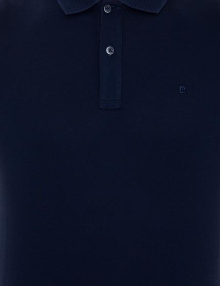 Lacivert Slim Fit Polo Yaka Merserize Tişört - 50249879103