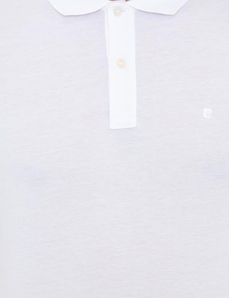 Beyaz Slim Fit Polo Yaka Merserize Tişört - 50249879009
