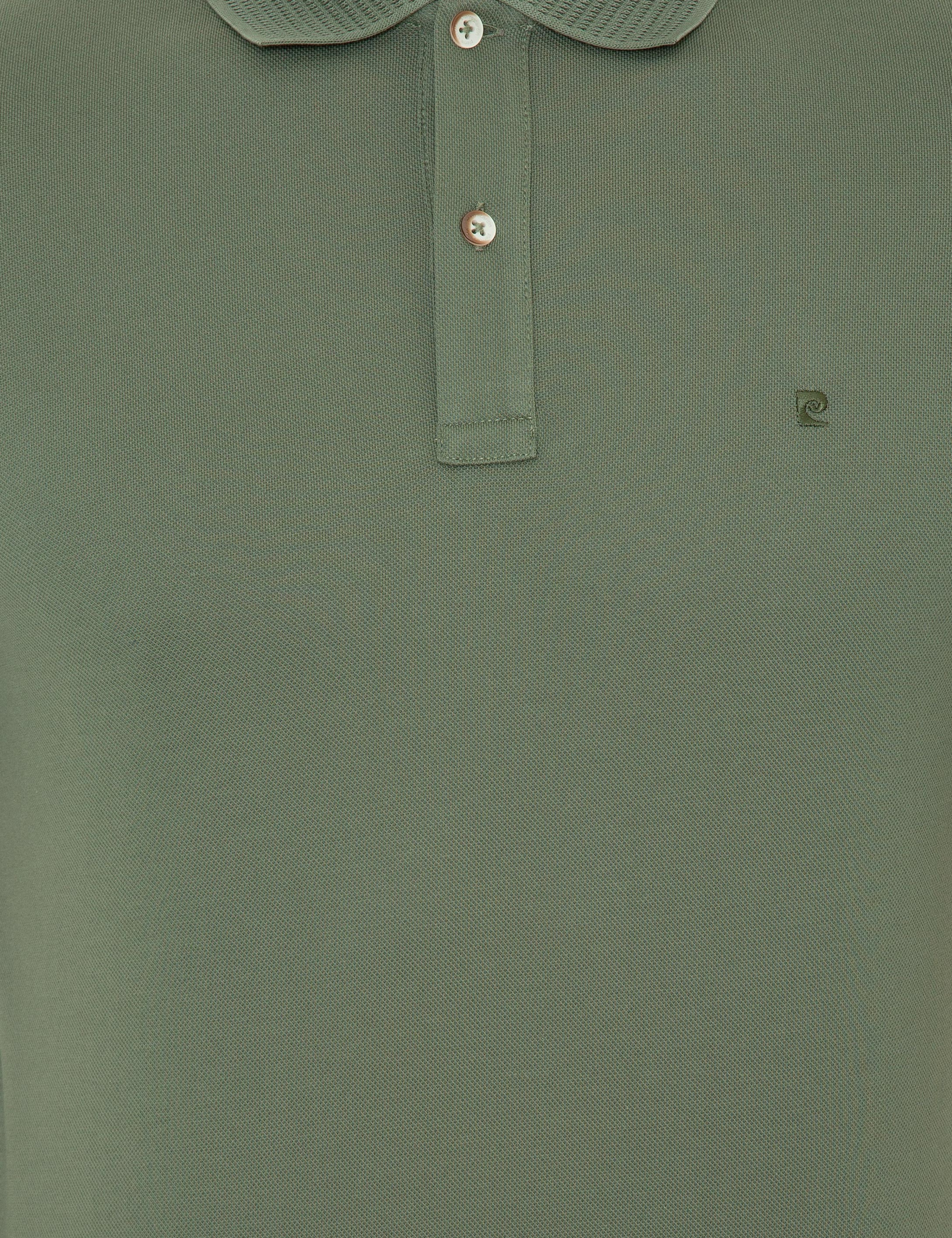 Haki Slim Fit Polo Yaka Merserize Tişört - Image 6