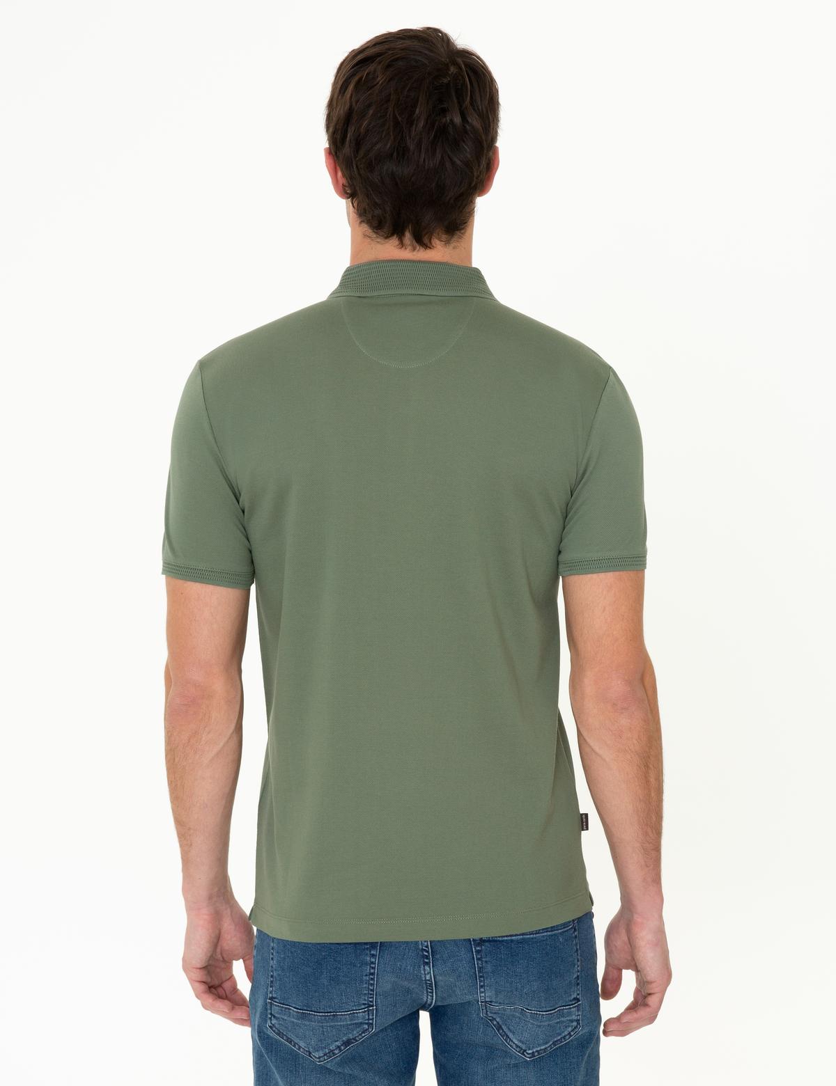 Haki Slim Fit Polo Yaka Merserize Tişört - 50249879079