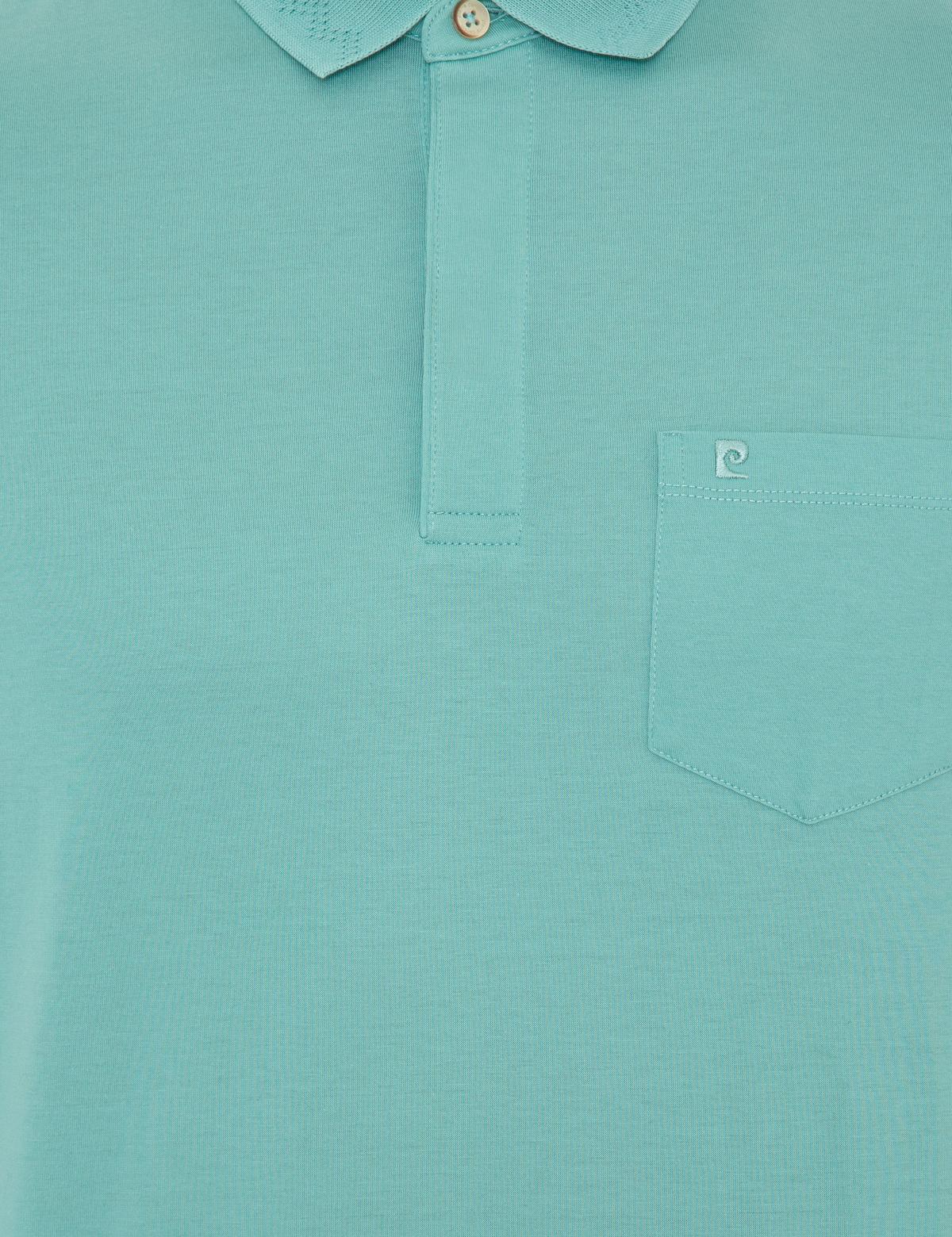 Çağla Yeşili Regular Fit Polo Yaka Merserize Tişört - 50249893054