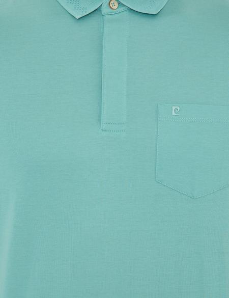 Çağla Yeşili Regular Fit Polo Yaka Merserize Tişört - 50249893054