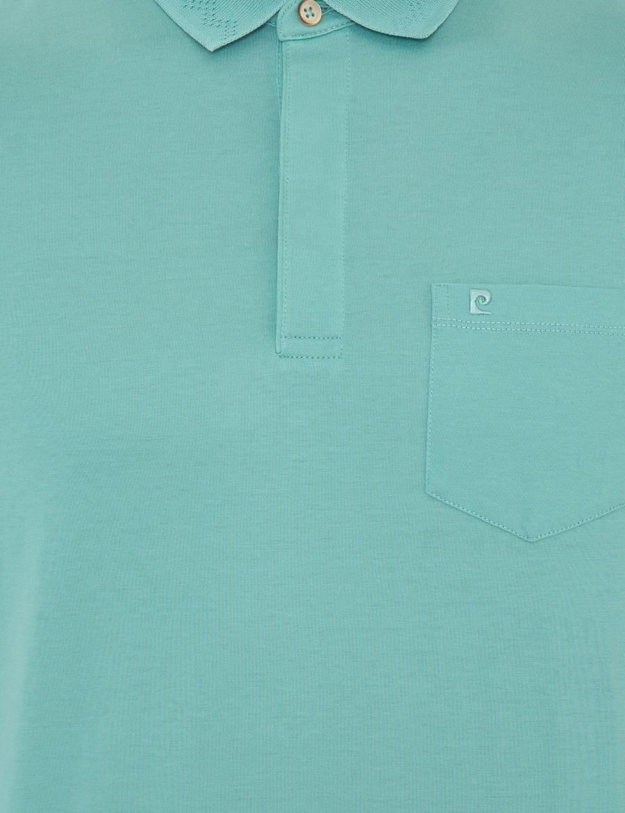 Çağla Yeşili Regular Fit Polo Yaka Merserize Tişört