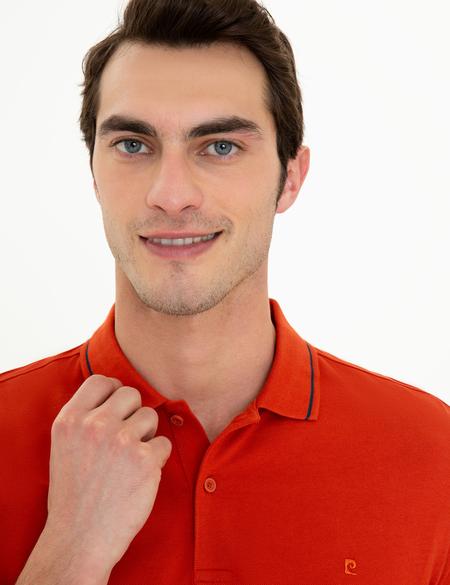 Kiremit Slim Fit Polo Yaka Basic Tişört - 50252448110
