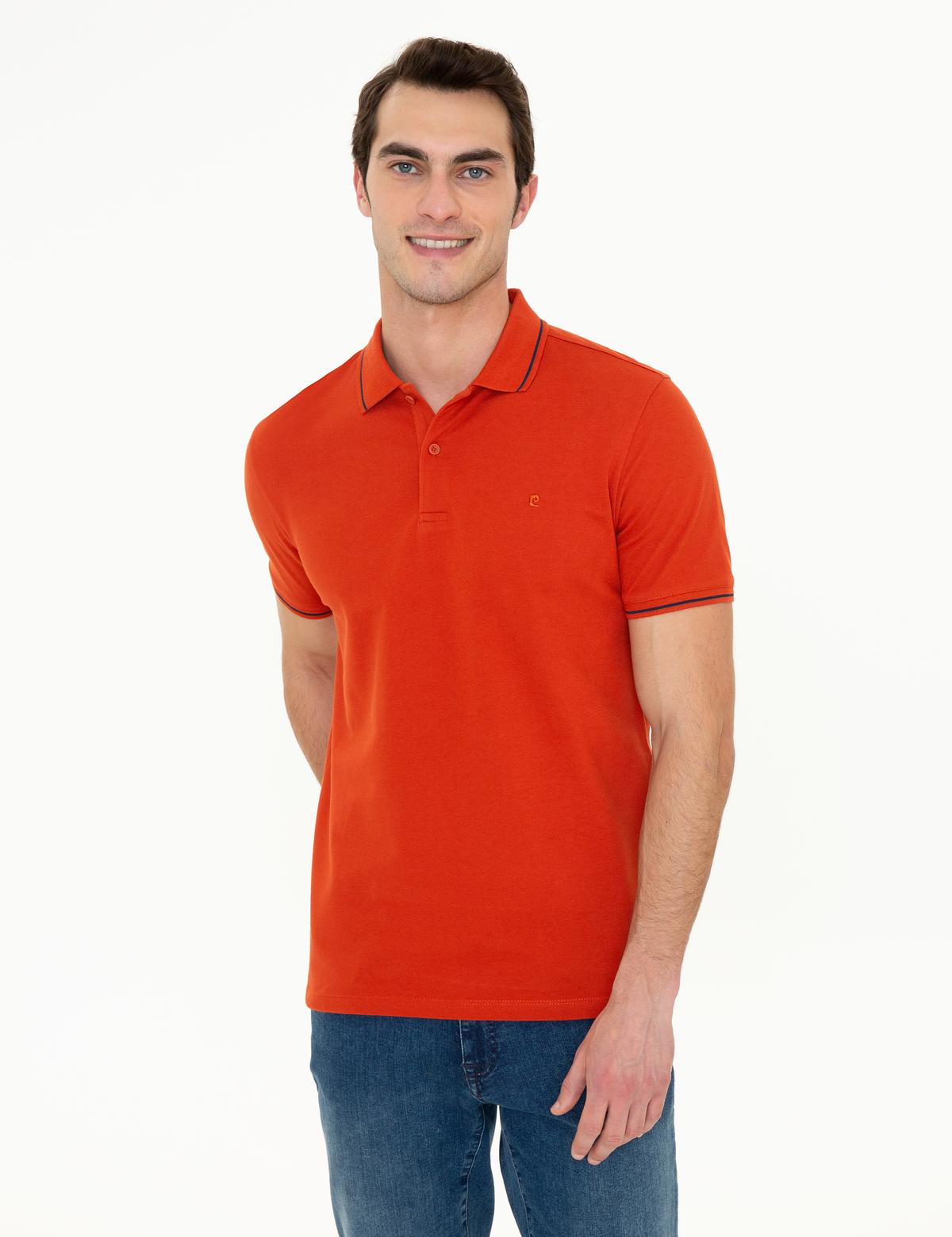 Kiremit Slim Fit Polo Yaka Basic Tişört