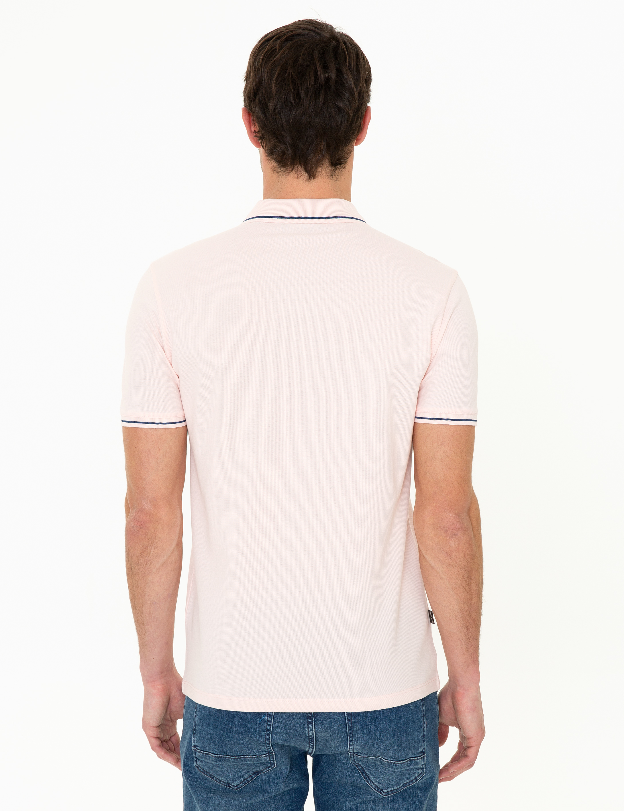 Pembe Slim Fit Polo Yaka Basic Tişört