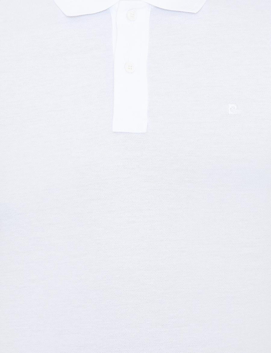 Beyaz Slim Fit Polo Yaka Basic Tişört