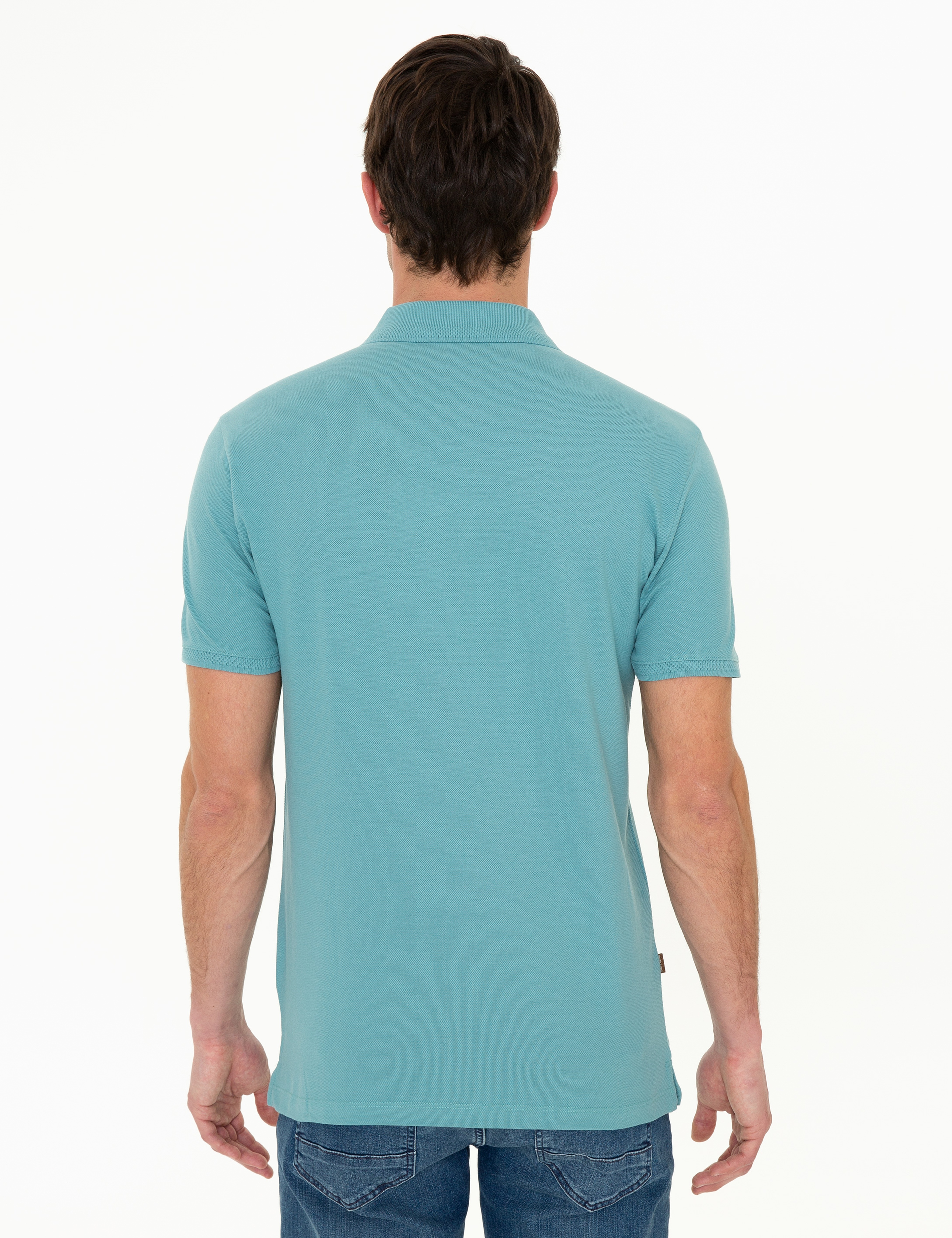 Çağla Yeşili Slim Fit Polo Yaka Basic Tişört
