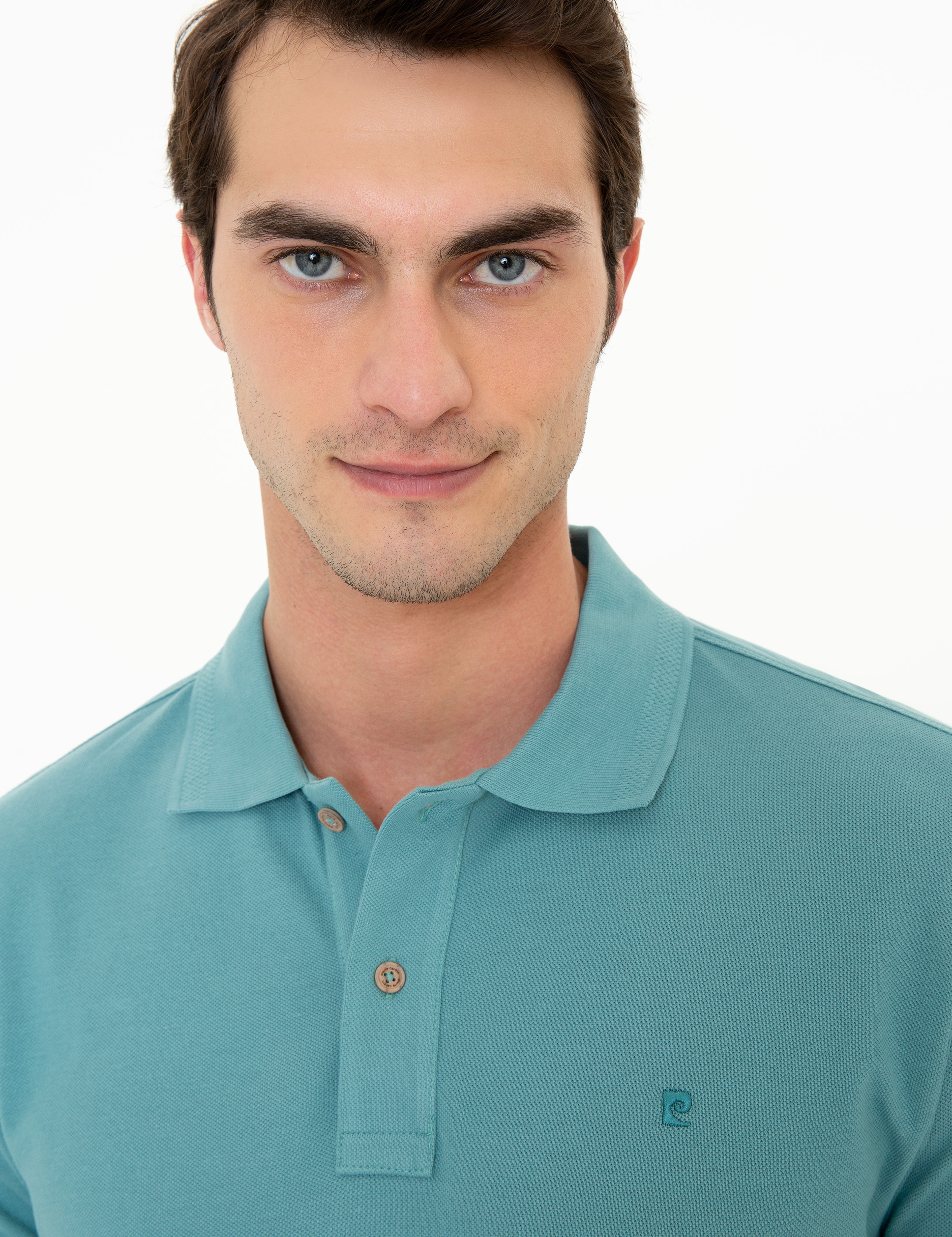 Çağla Yeşili Slim Fit Polo Yaka Basic Tişört - Image 2