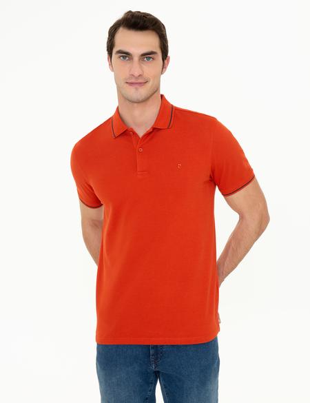 Kiremit Slim Fit Polo Yaka Basic Tişört - 50252448110
